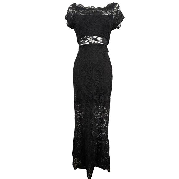 Morgan & Co All Lace Sheer Fit & Flare Mermaid Prom Formal Evening Dress 5 / 6 - Picture 1 of 16